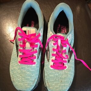 Brooks Women's Ghost 14 Teal and Pink Athletic Shoes